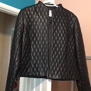 Jones New York Quilted Leather Jacket